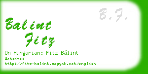 balint fitz business card